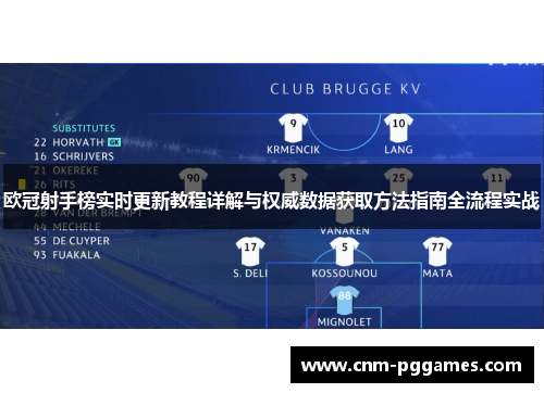 欧冠射手榜实时更新教程详解与权威数据获取方法指南全流程实战